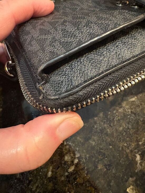 Michael Kors Women's Black Zip-Around Wallet with Logo Accents - Picture 2 of 10